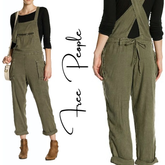 free people linen overalls